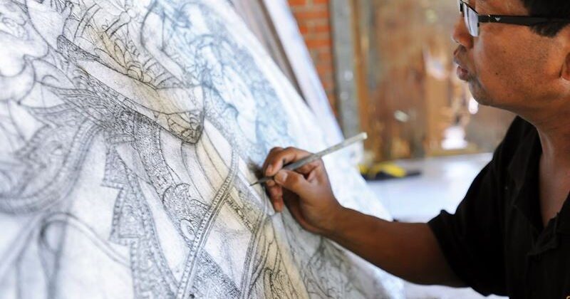 batuan-village-painting Bali’s traditional painter with finer art painting works at Batuan village